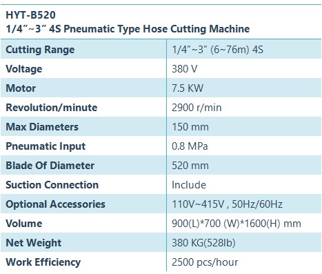 HYT-B520 pneumatic hose cutting machine